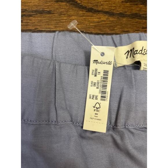 Madewell Shorts Plus Pull-On Size 1X Cotton Viscose Blue 4.5" Inseam Stretch NWT - Picture 5 of 7
